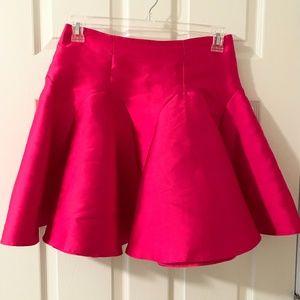 Hot Pink Godet Pleat Mini Skirt
